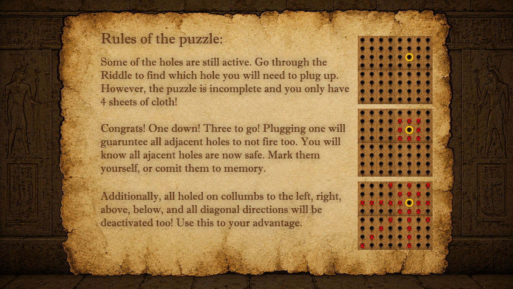 Instructions for the wall of holes puzzle